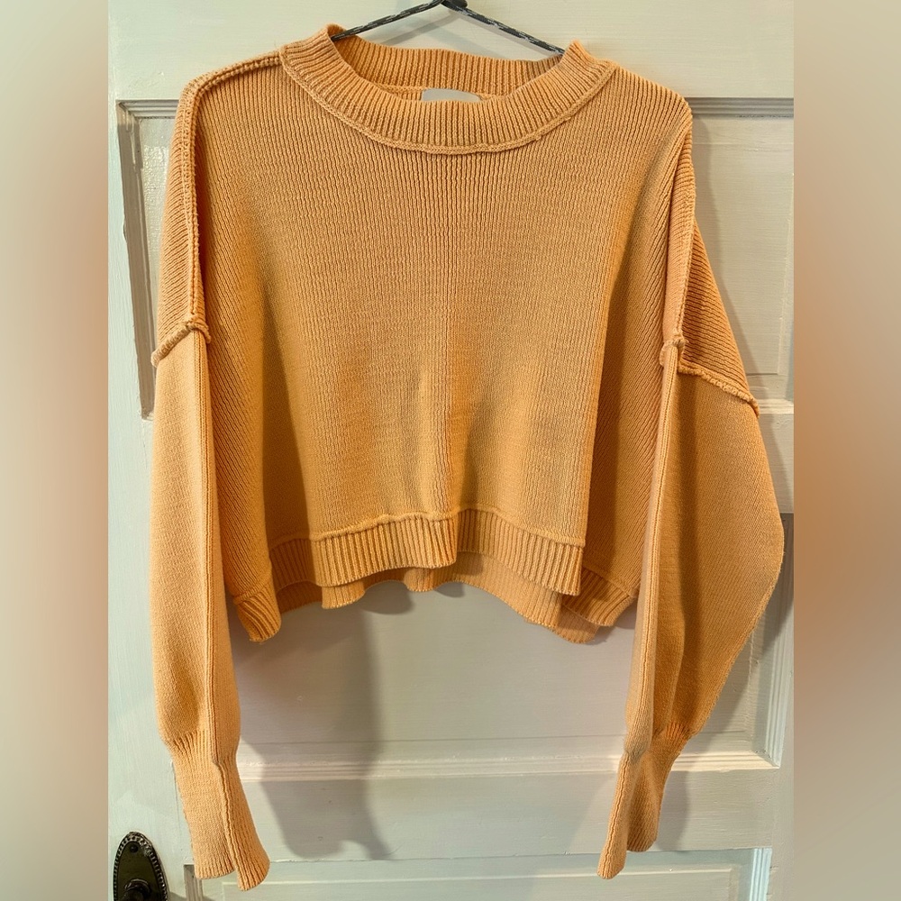 Pink Rose Women's Sweater in Warm Tan